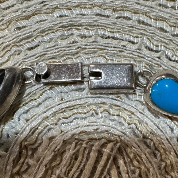 Vintage Sterling Silver Multi Color Stone Bracelet 9.25 - Picture 4 of 5